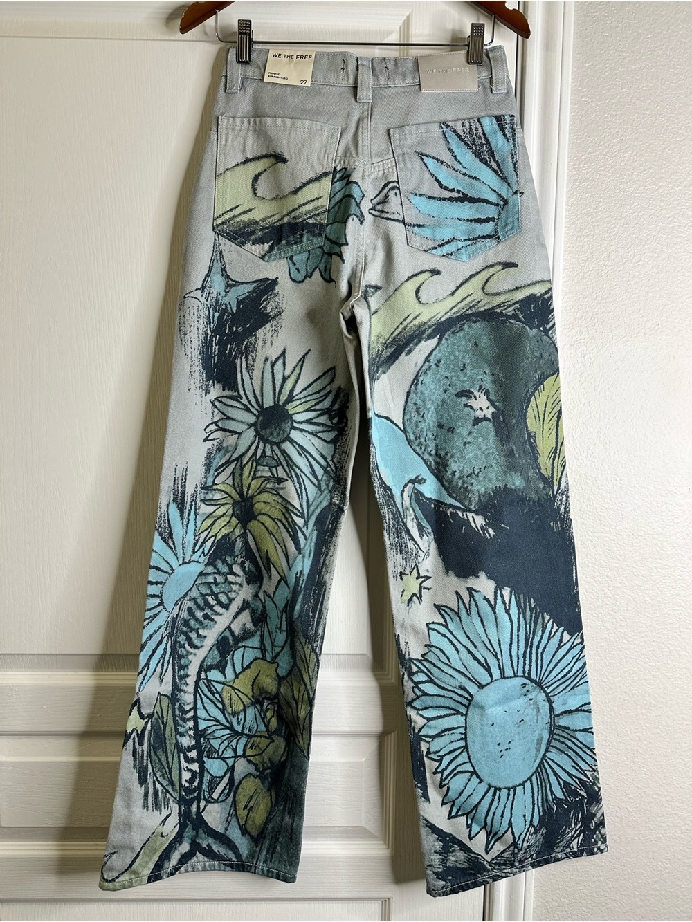 Free People We The Free Tinsley Printed Jeans NWT - Picture 3 of 5